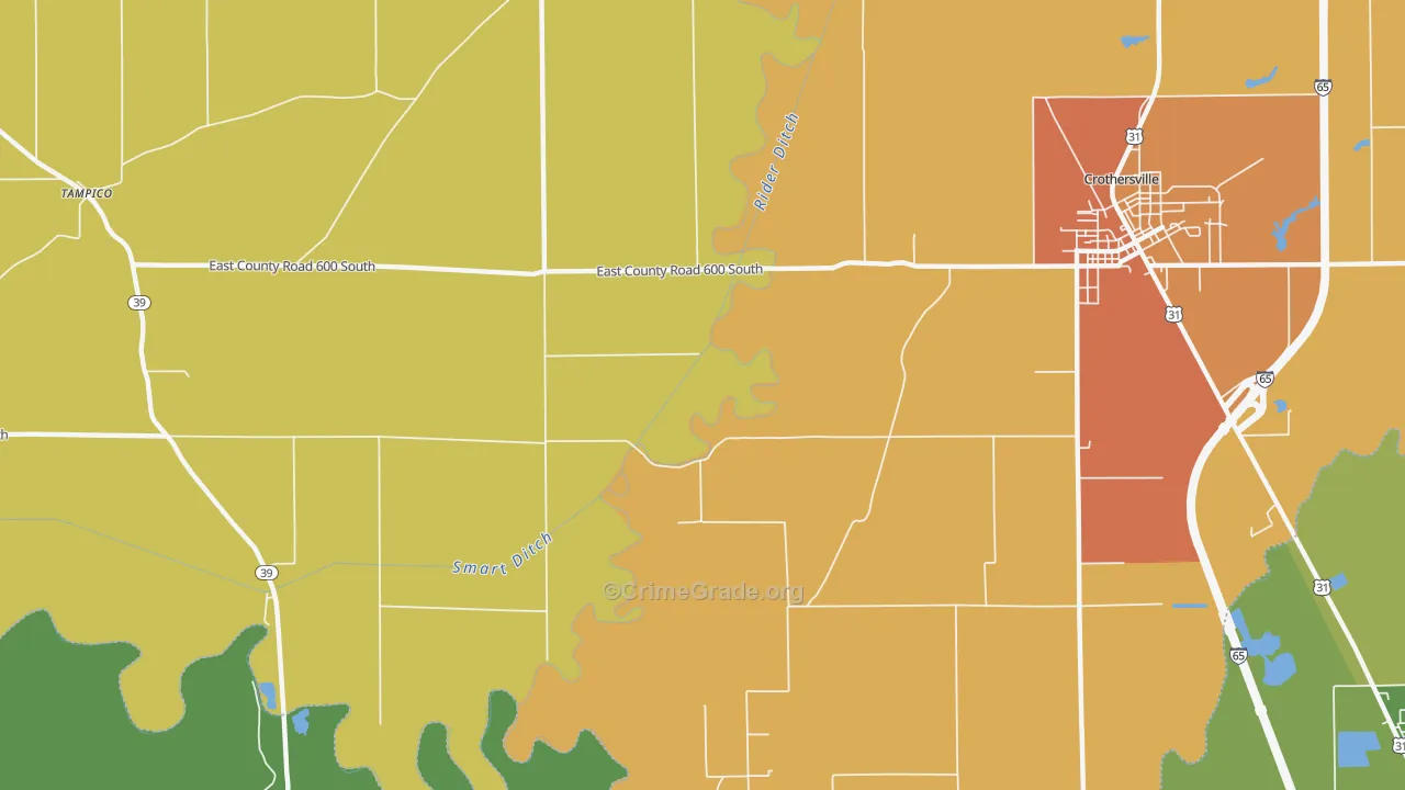Tampico, IN Map of Murder Rates