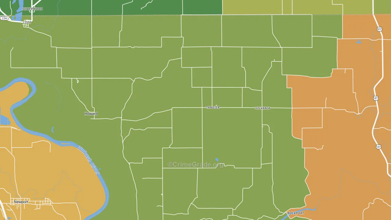 Tangier, IN Map of Murder Rates
