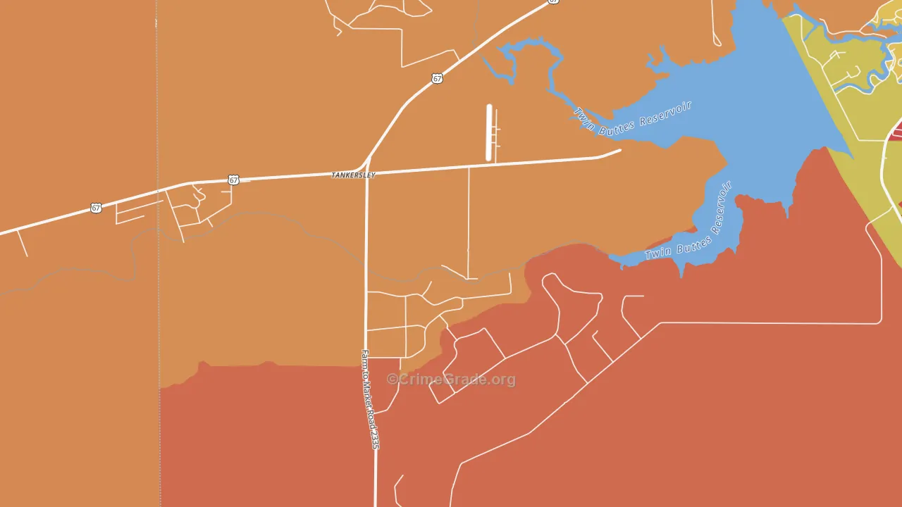 Tankersley, TX Map of Murder Rates