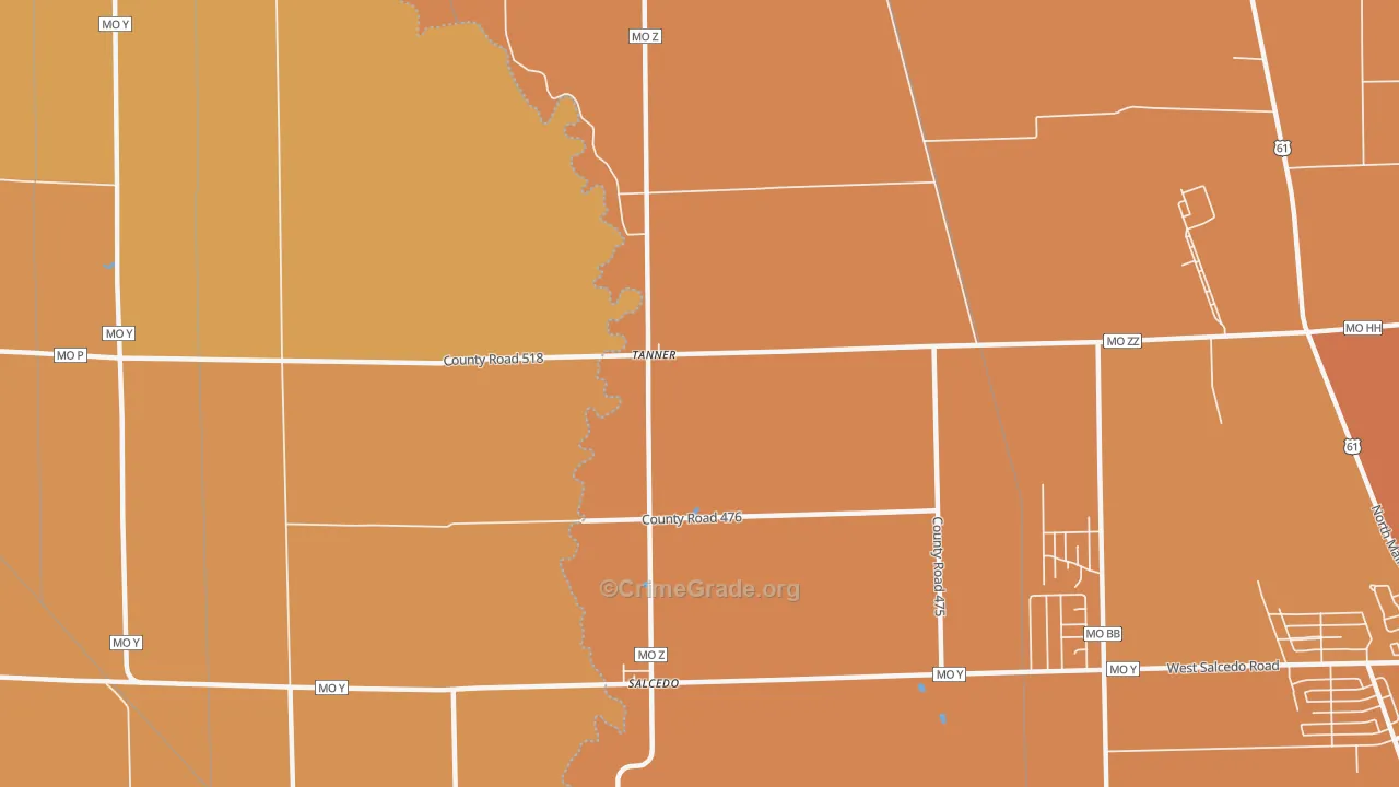 Tanner, MO Map of Murder Rates