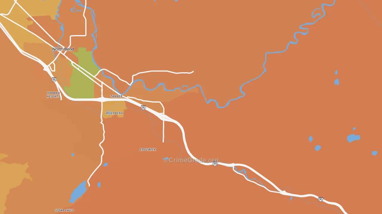Tanner, WA Map of Murder Rates