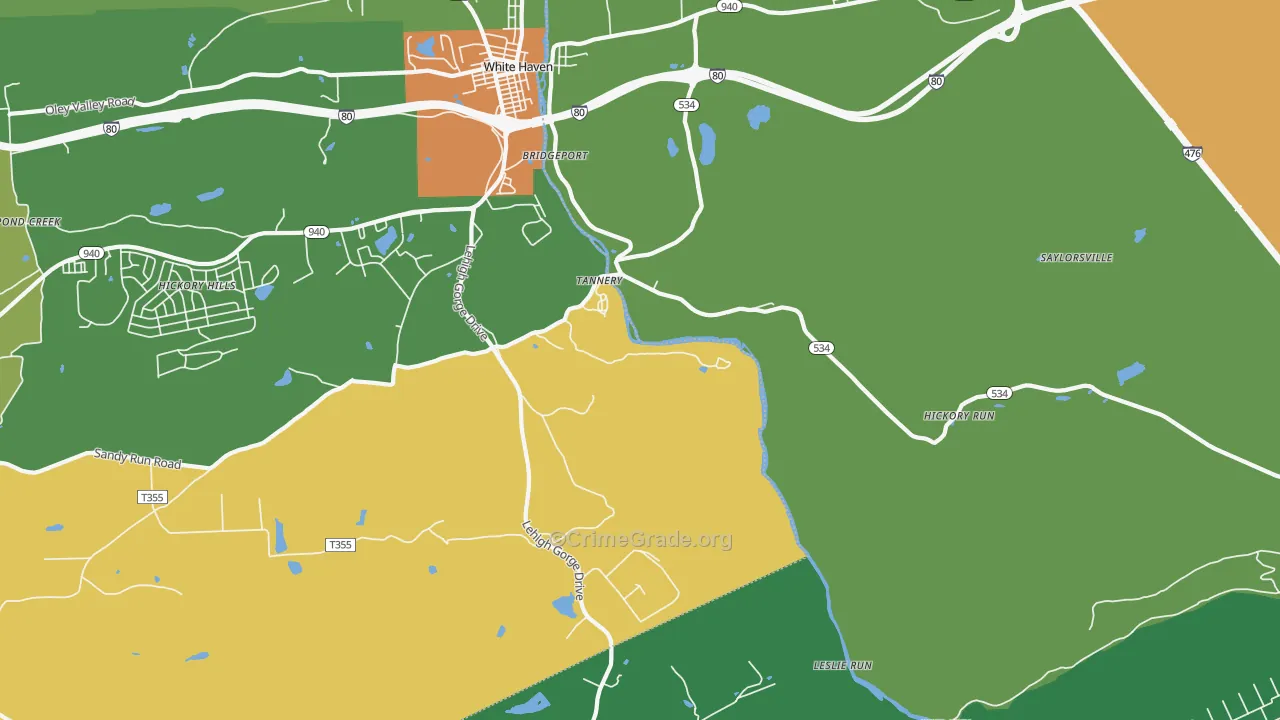 Tannery, PA Map of Murder Rates