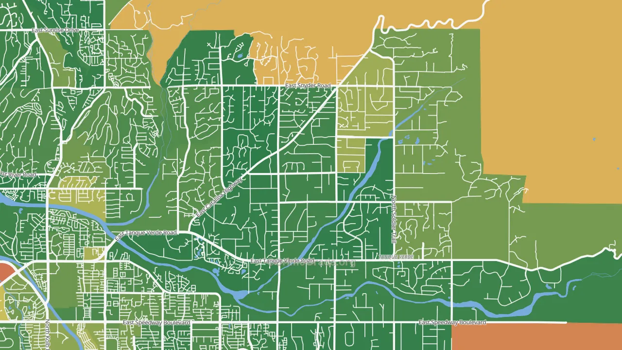 Tanque Verde, AZ Map of Murder Rates
