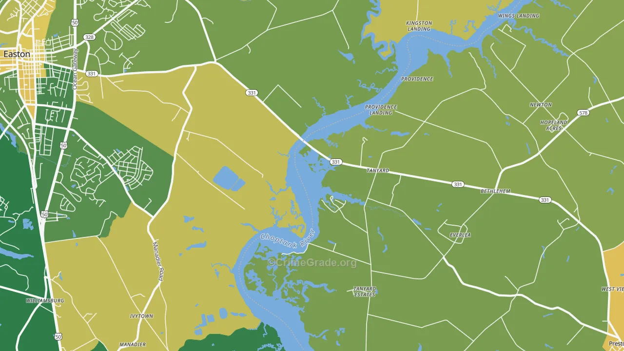 Tanyard, MD Map of Murder Rates