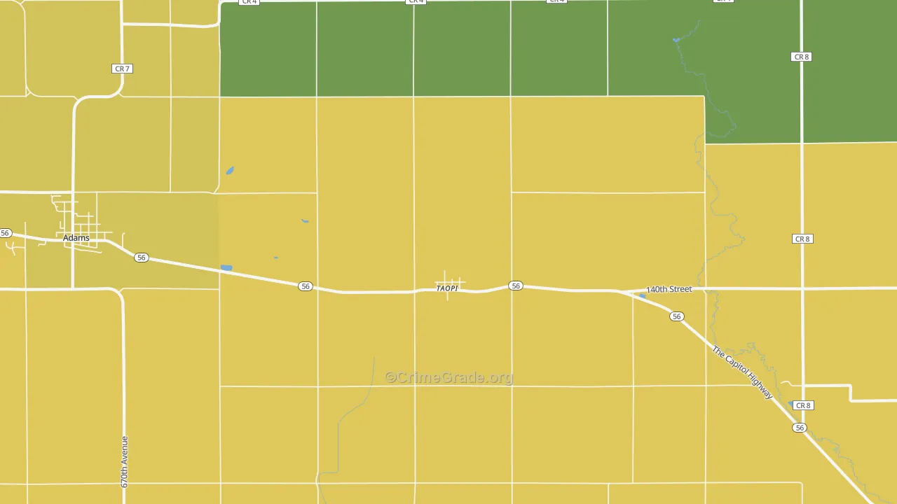 Taopi, MN Map of Murder Rates