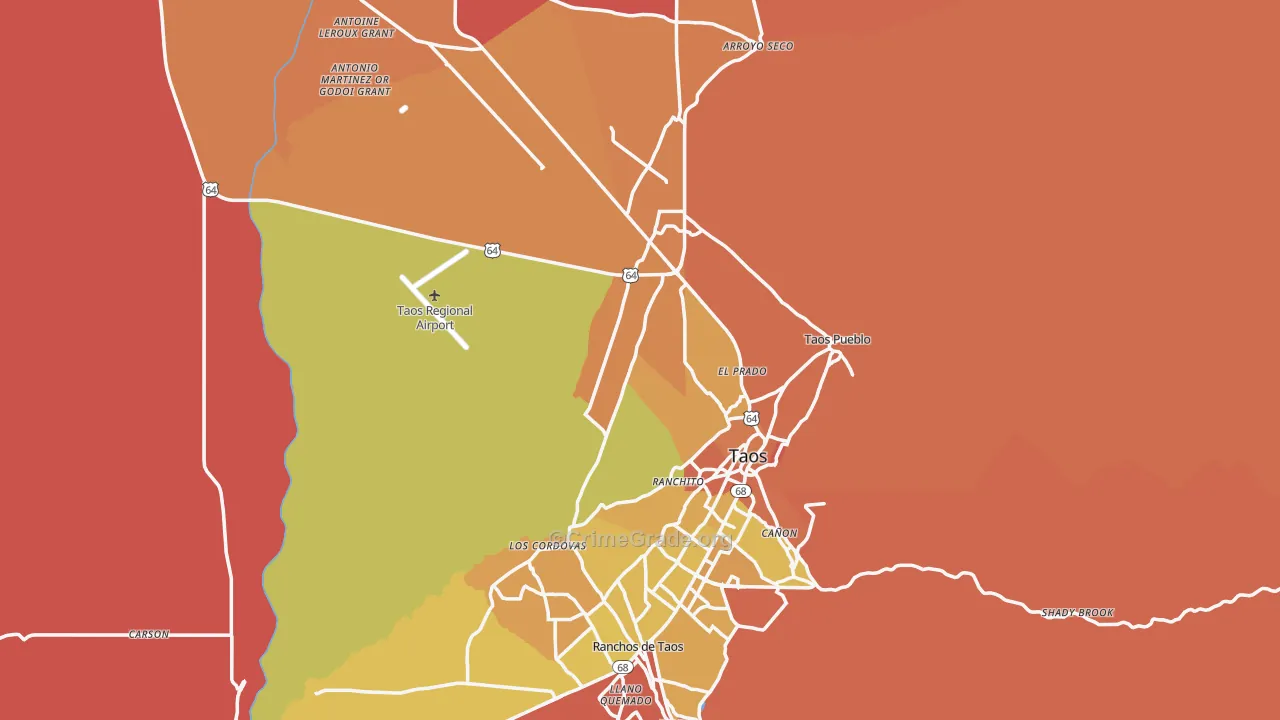 Taos County, NM Map of Murder Rates