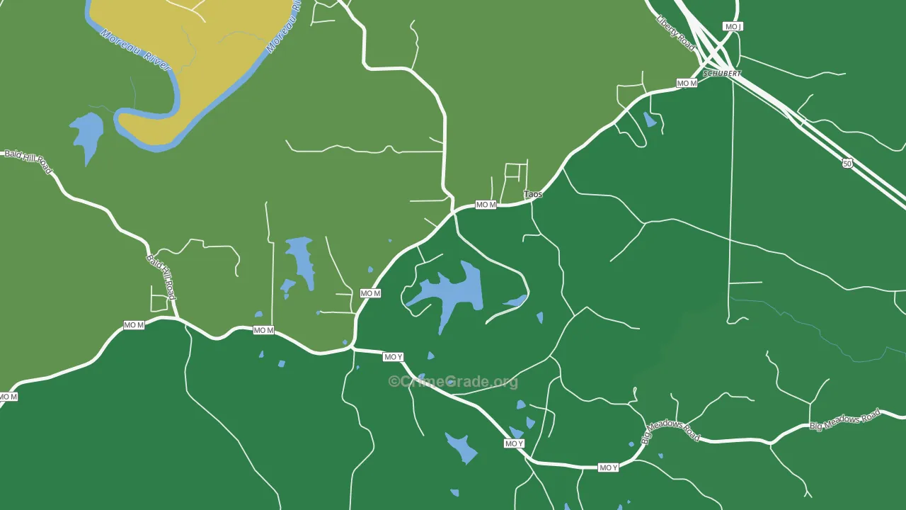 Taos, MO Map of Murder Rates