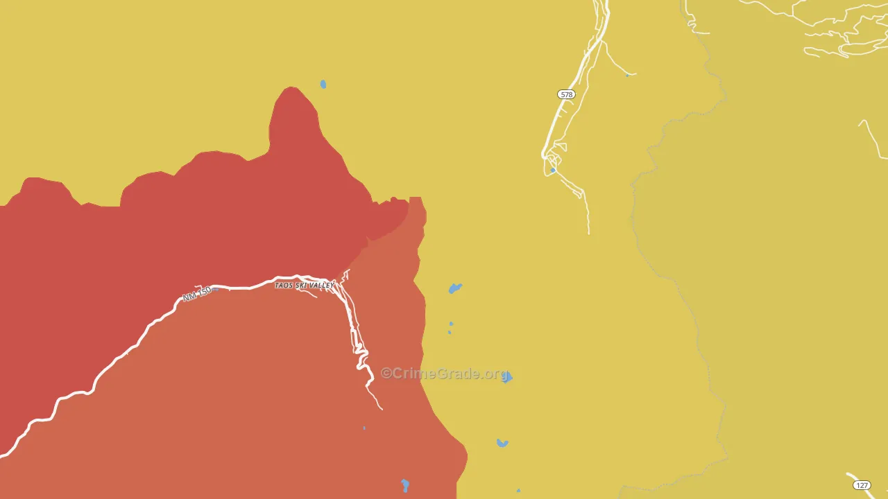 Taos Ski Valley, NM Map of Murder Rates