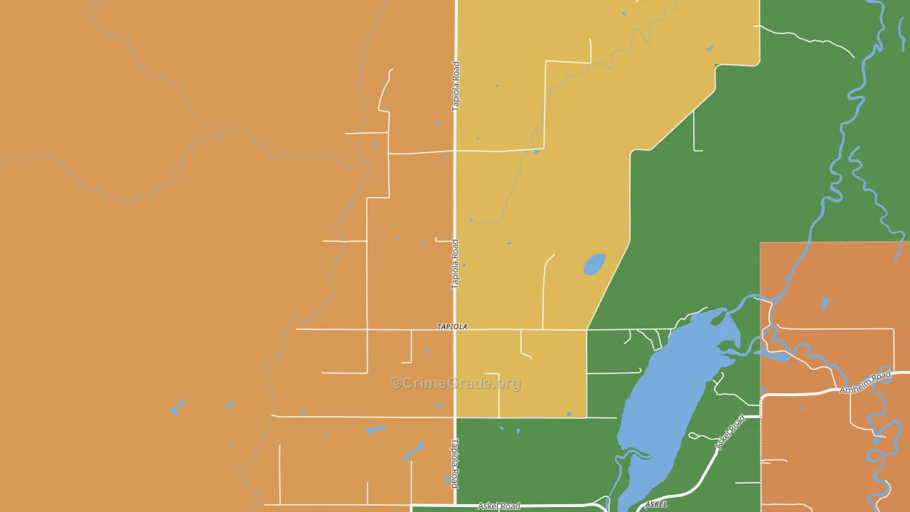 Tapiola, MI Map of Murder Rates