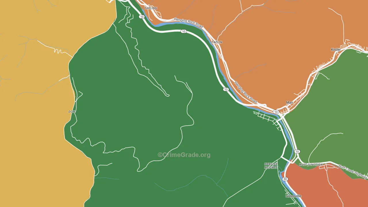 Taplin, WV Map of Murder Rates