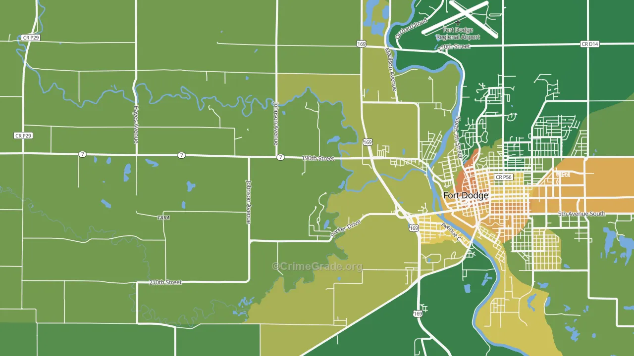 Tara, IA Map of Murder Rates