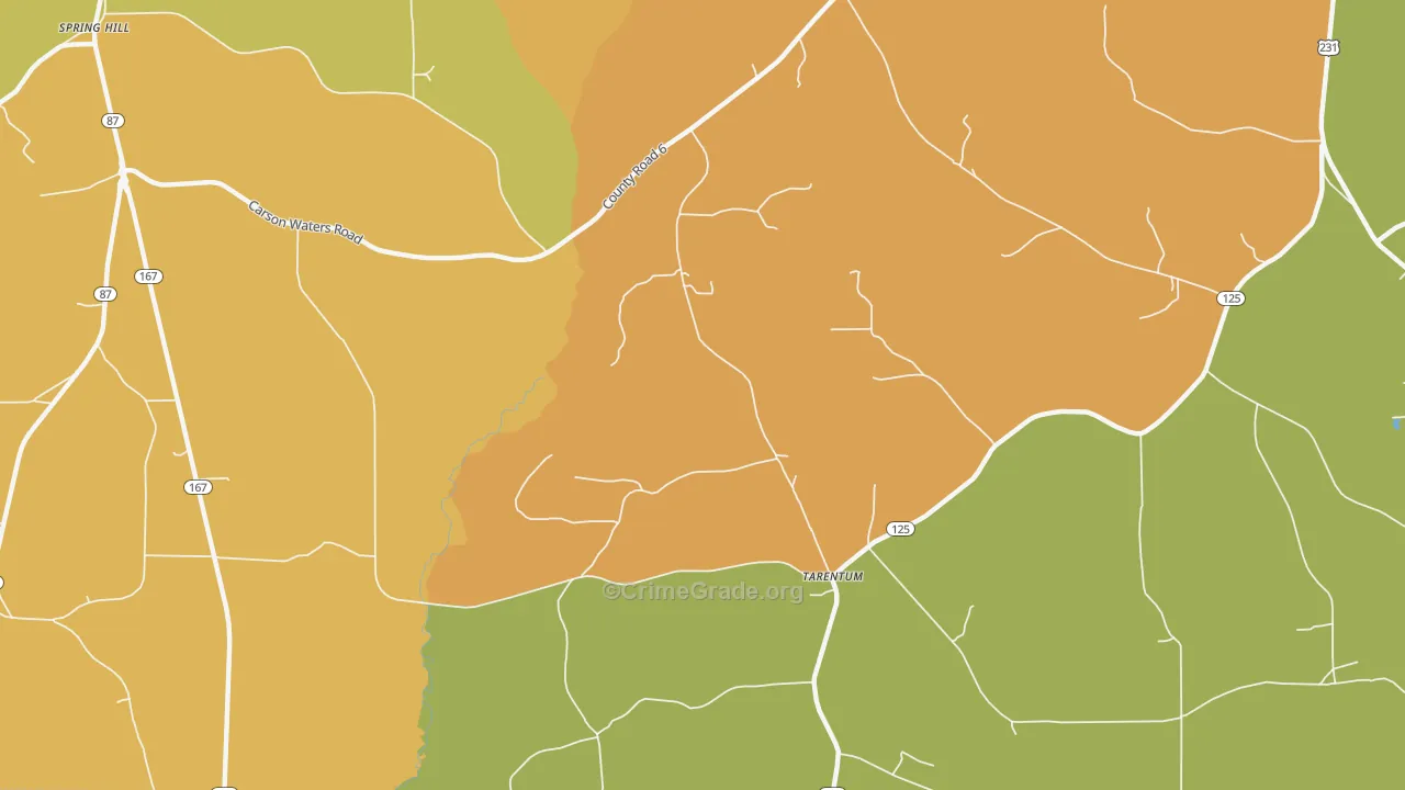 Tarentum, AL Map of Murder Rates