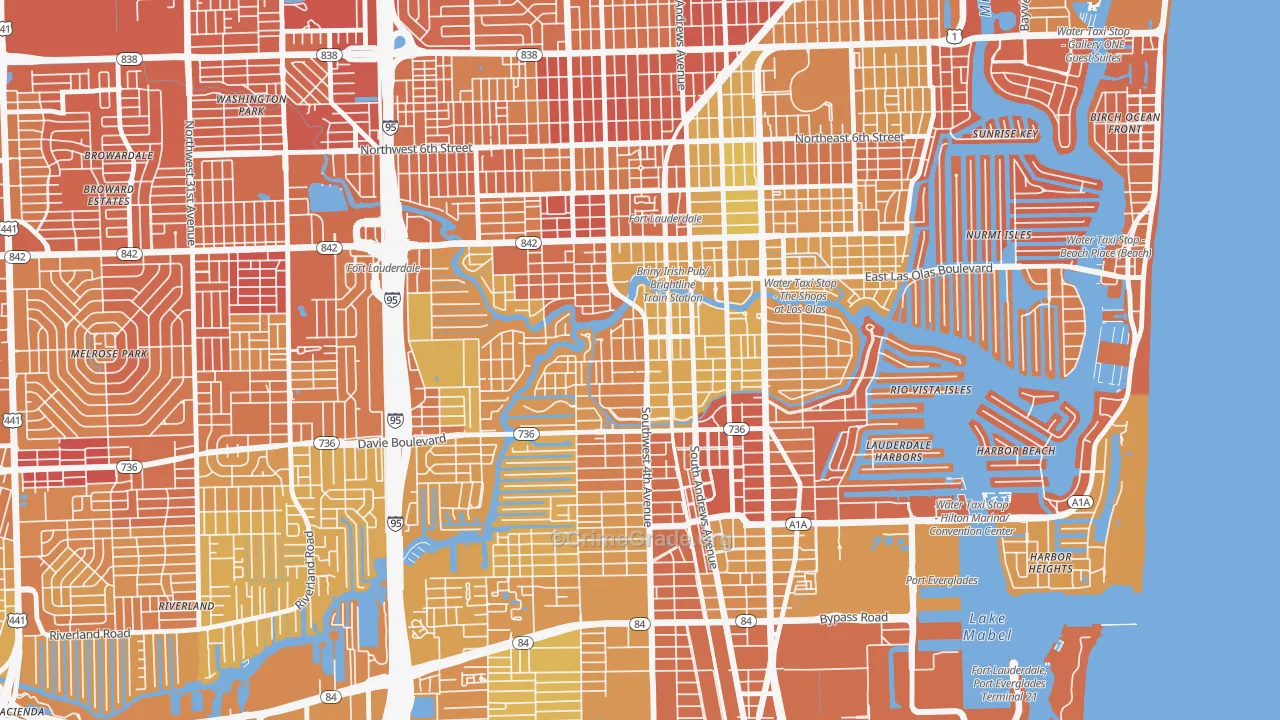 Tarpon River, Fort Lauderdale, FL Map of Murder Rates