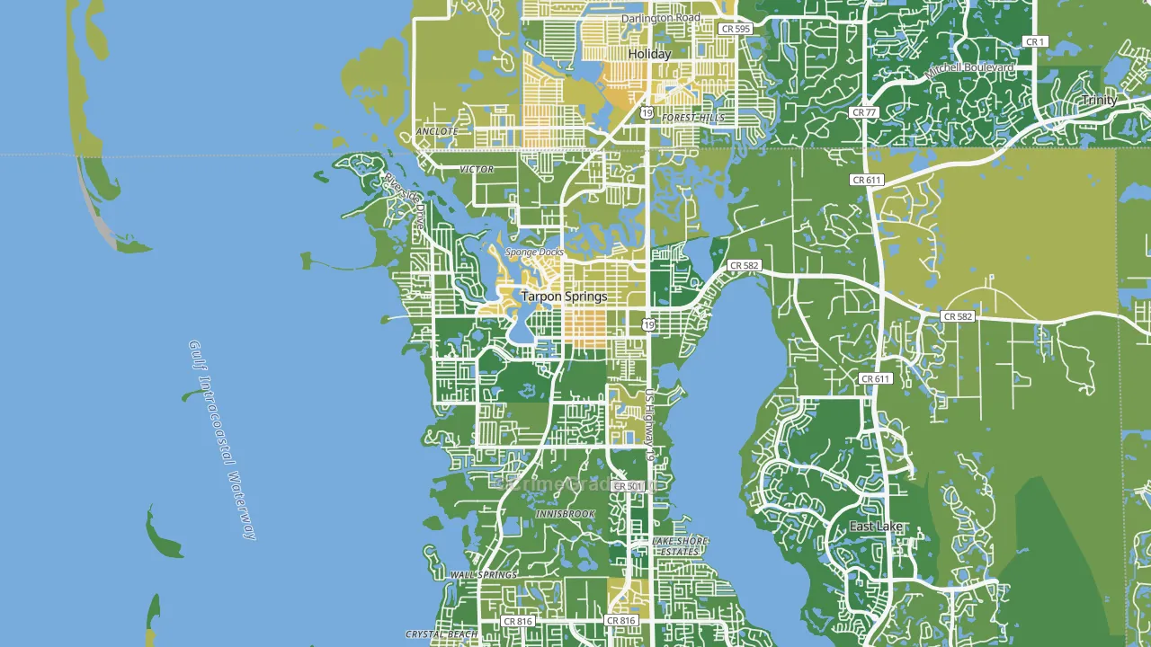 Tarpon Springs, FL Map of Murder Rates
