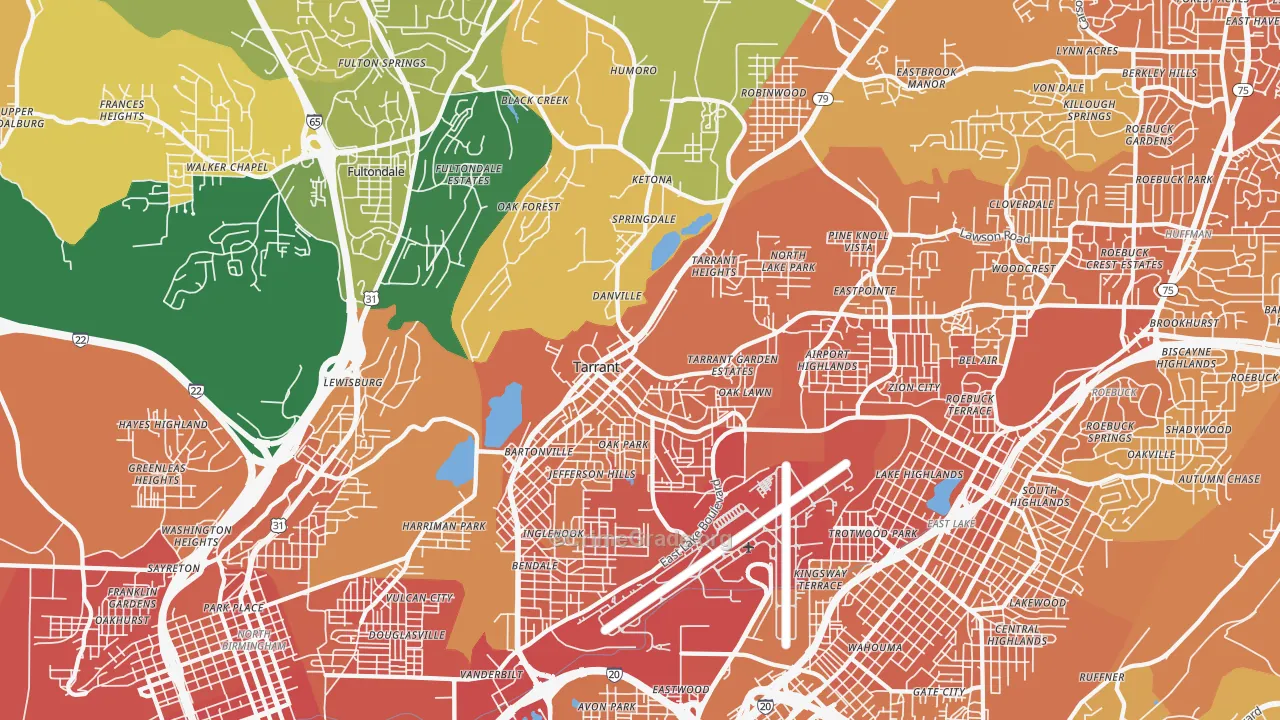 Tarrant, AL Map of Murder Rates