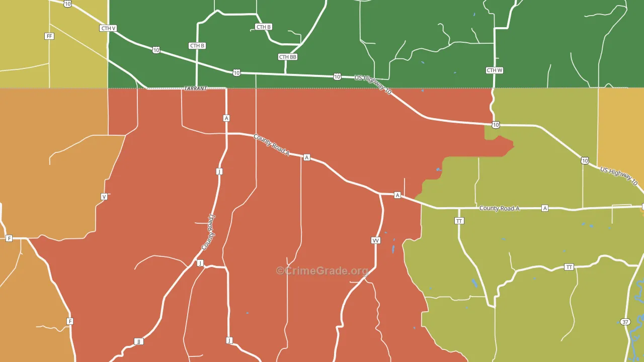 Tarrant, WI Map of Murder Rates