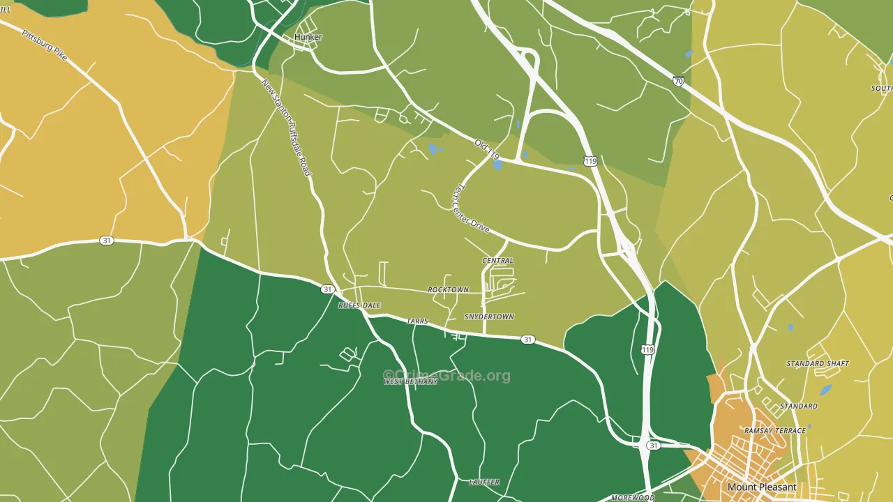 Tarrs, PA Map of Murder Rates