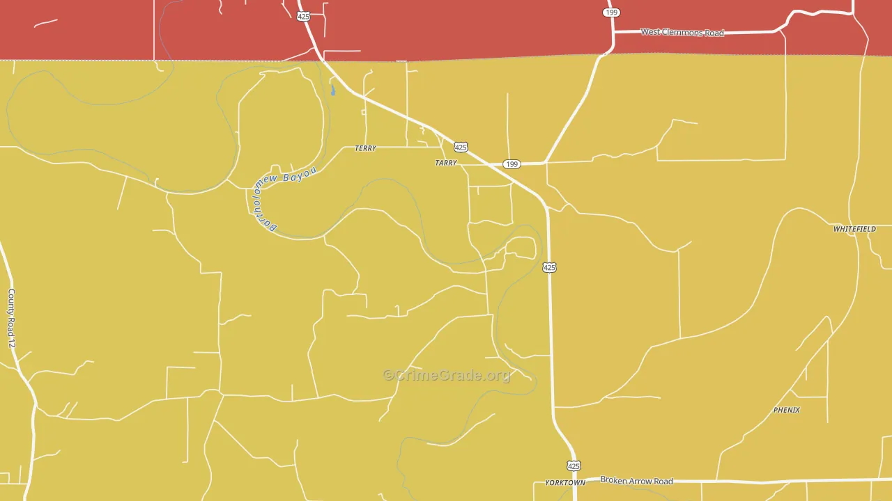 Tarry, AR Map of Murder Rates