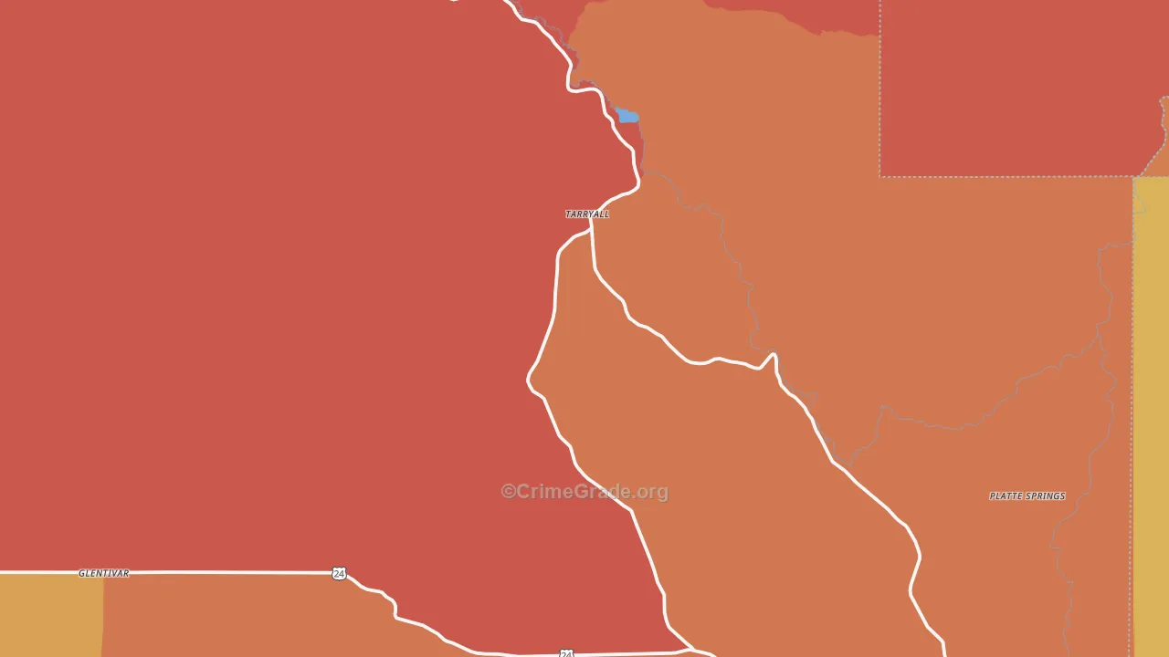 Tarryall, CO Map of Murder Rates