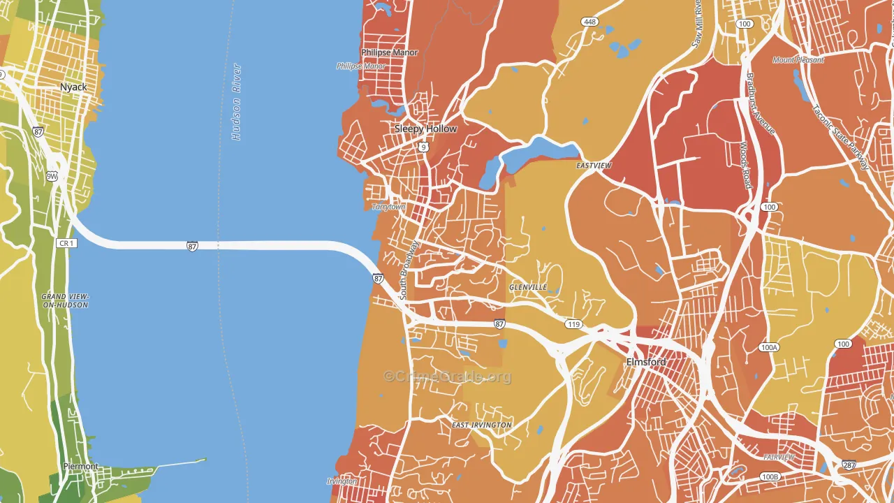 Tarrytown, NY Map of Murder Rates
