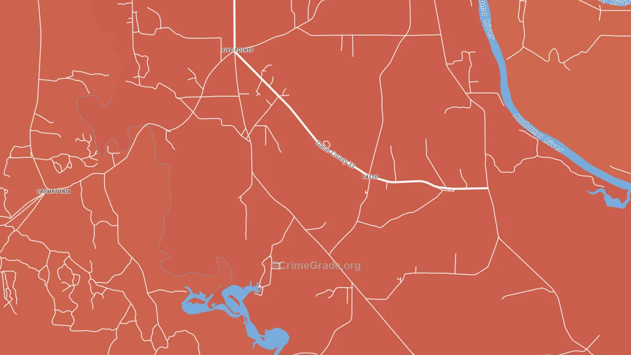 Tasso, AL Map of Murder Rates