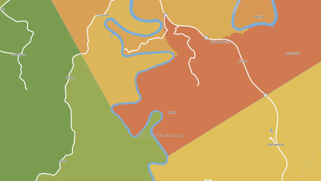 Tateville, KY Map of Murder Rates