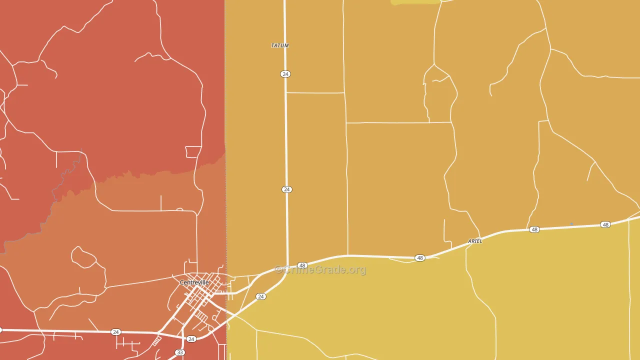 Tatum, MS Map of Murder Rates
