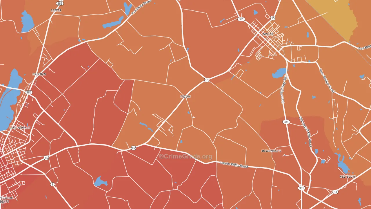 Tatum, SC Map of Murder Rates
