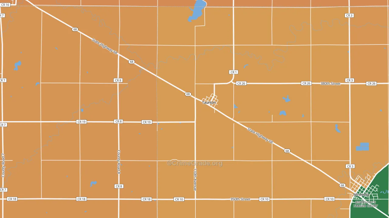 Taunton, MN Map of Murder Rates