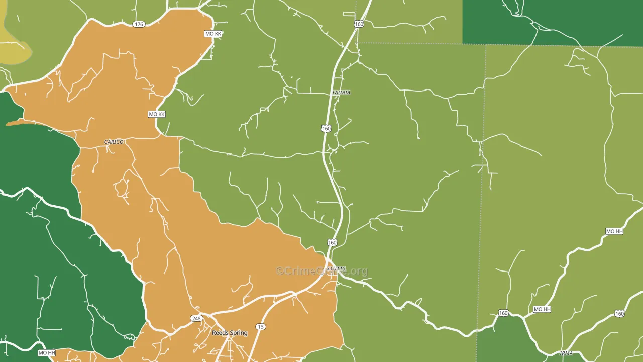 Tauria, MO Map of Murder Rates