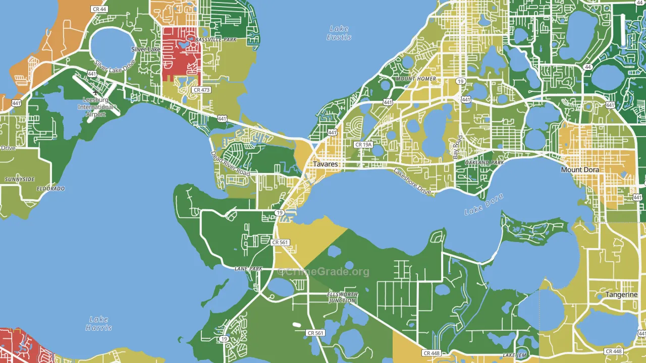 Tavares, FL Map of Murder Rates