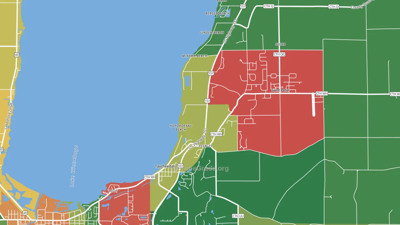 Taycheedah, WI Map of Murder Rates