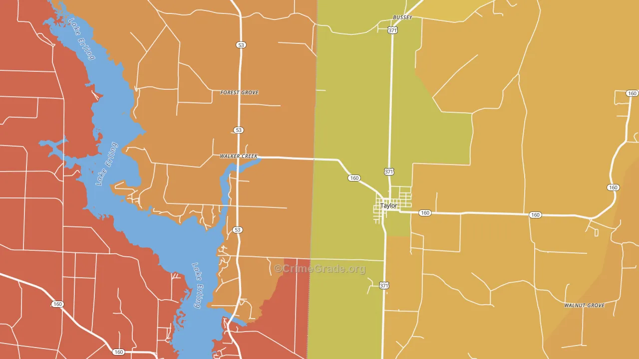 Taylor, AR Map of Murder Rates