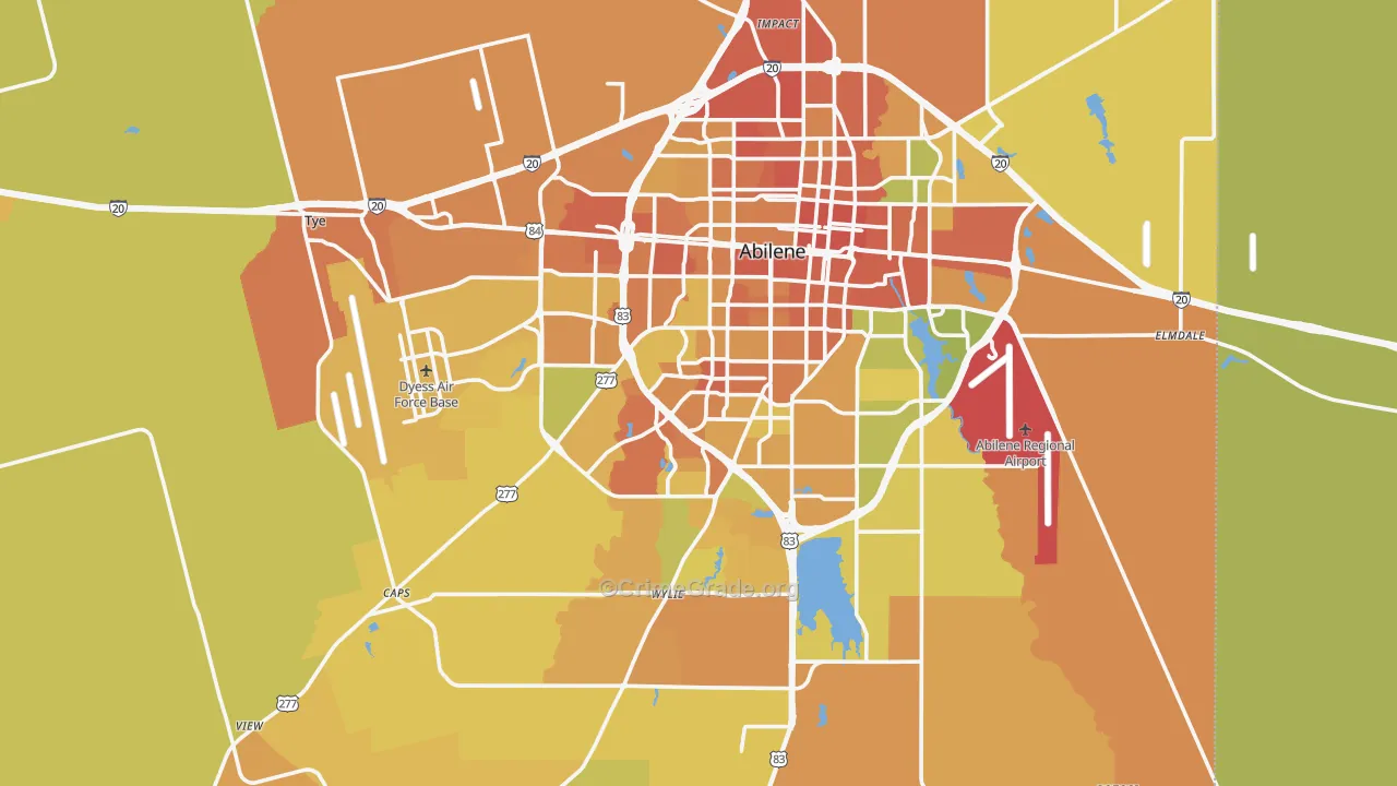 Taylor County, TX Map of Murder Rates