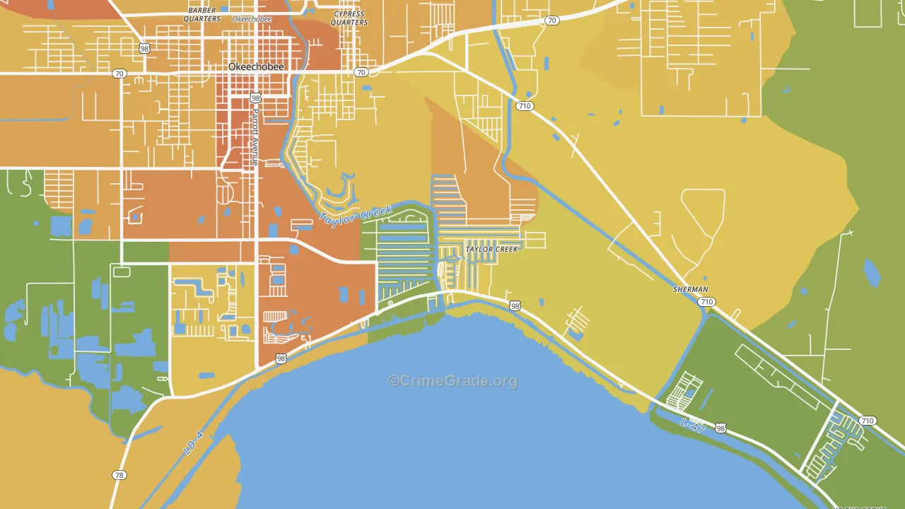 Taylor Creek, FL Map of Murder Rates