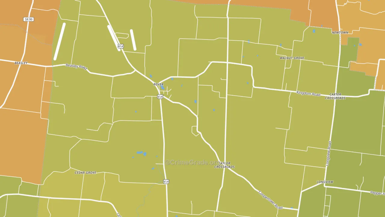 Taylor Crossroads, TN Map of Murder Rates