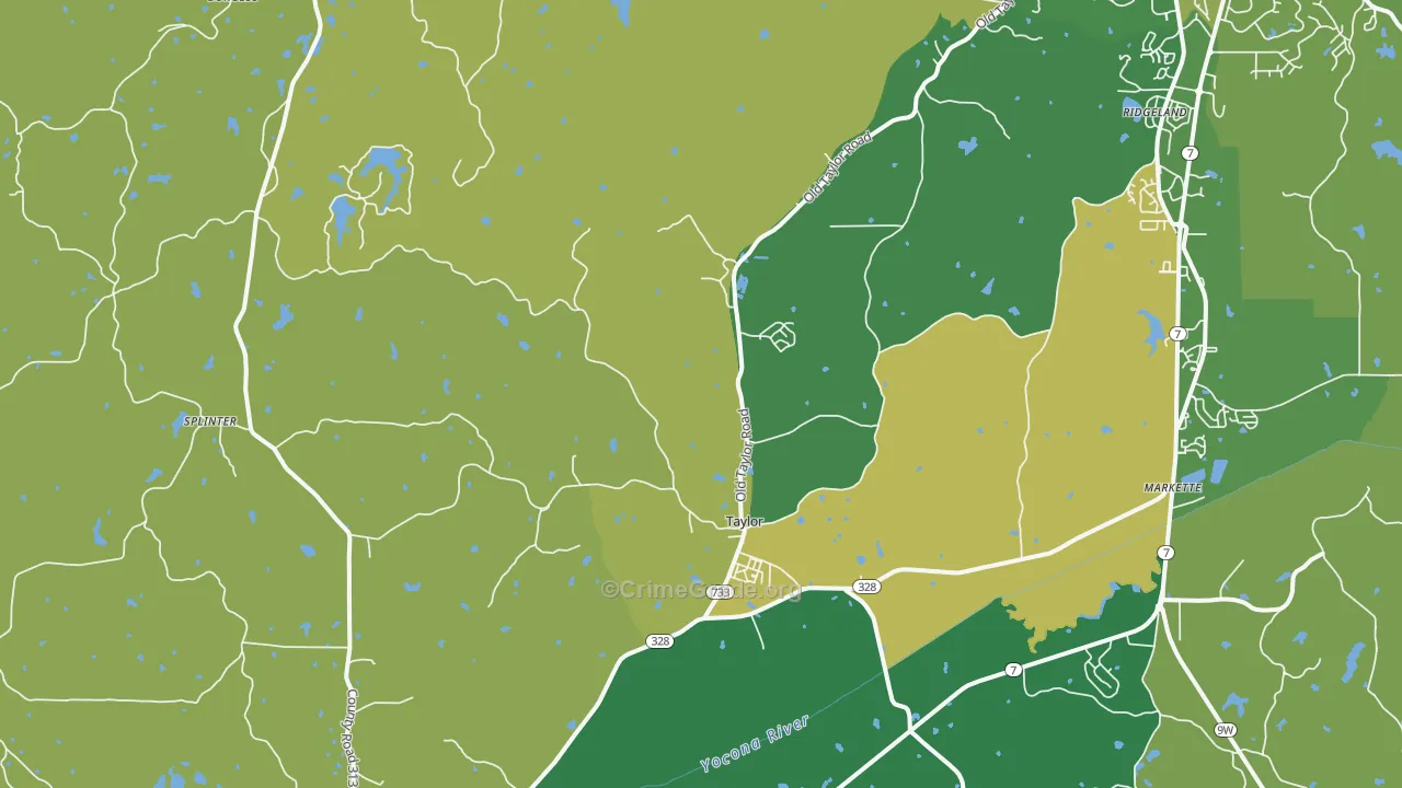 Taylor, MS Map of Murder Rates