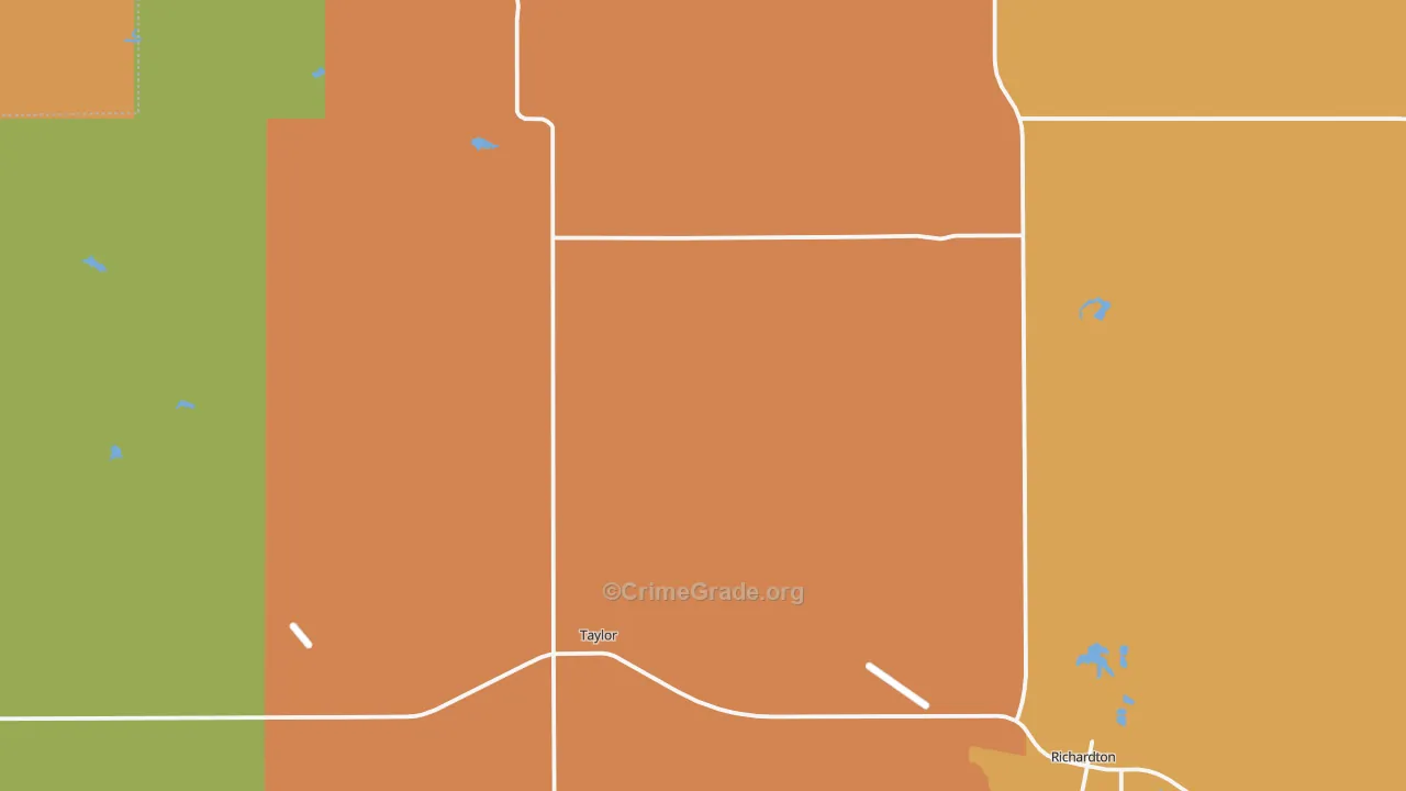 Taylor, ND Map of Murder Rates