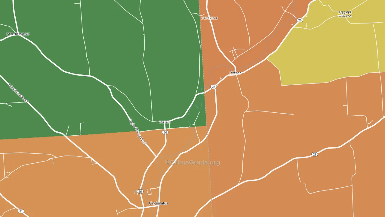 Taylor, NY Map of Murder Rates