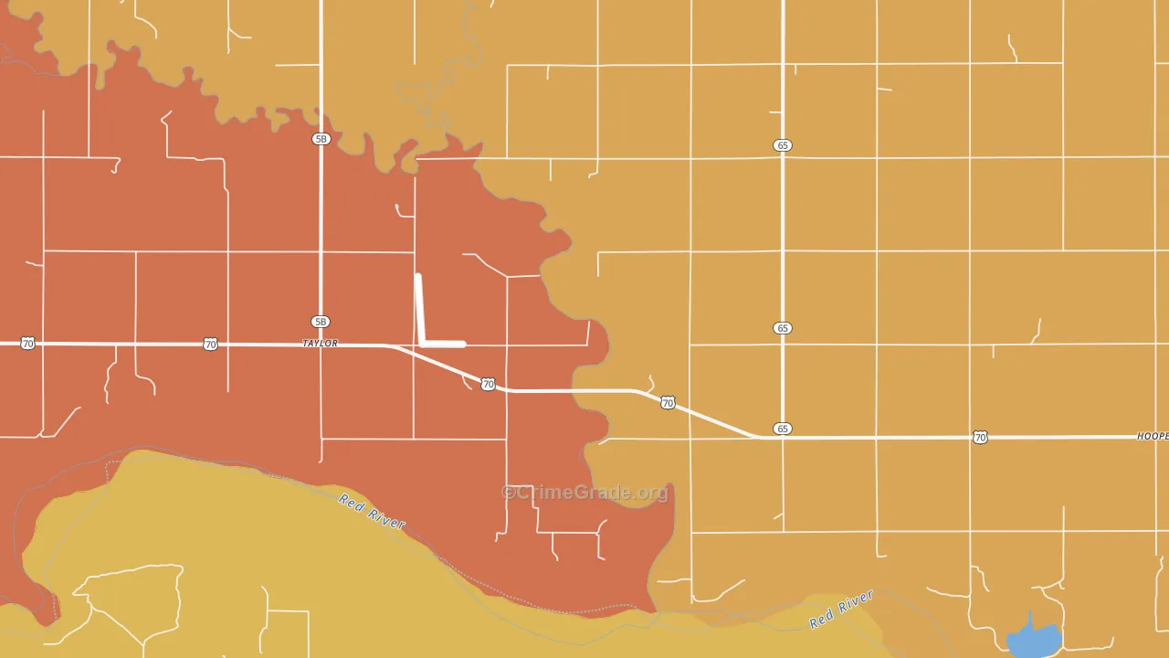 Taylor, OK Map of Murder Rates
