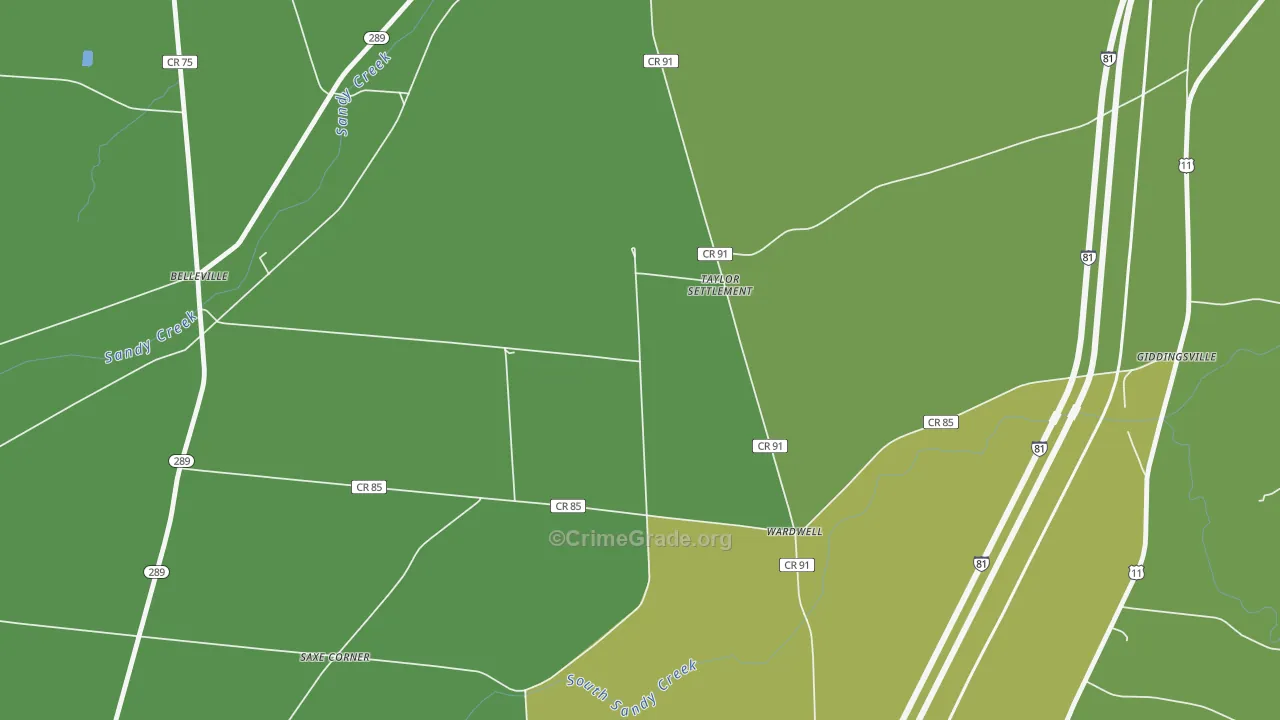 Taylor Settlement, NY Map of Murder Rates