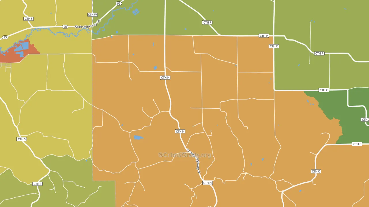 Taylor, WI Map of Murder Rates