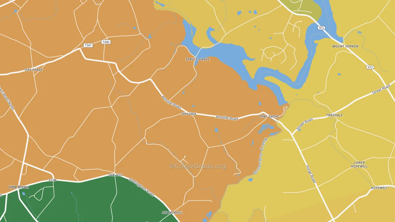 Tayloria, PA Map of Murder Rates