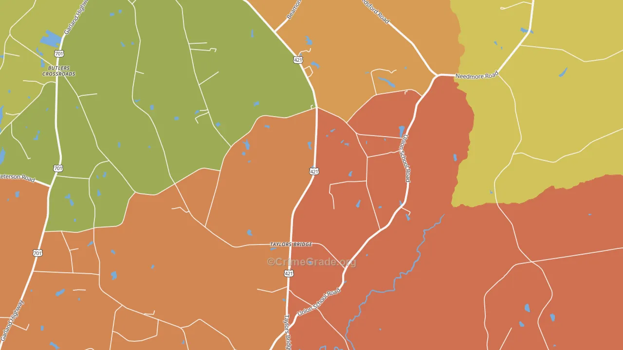 Taylors Bridge, NC Map of Murder Rates