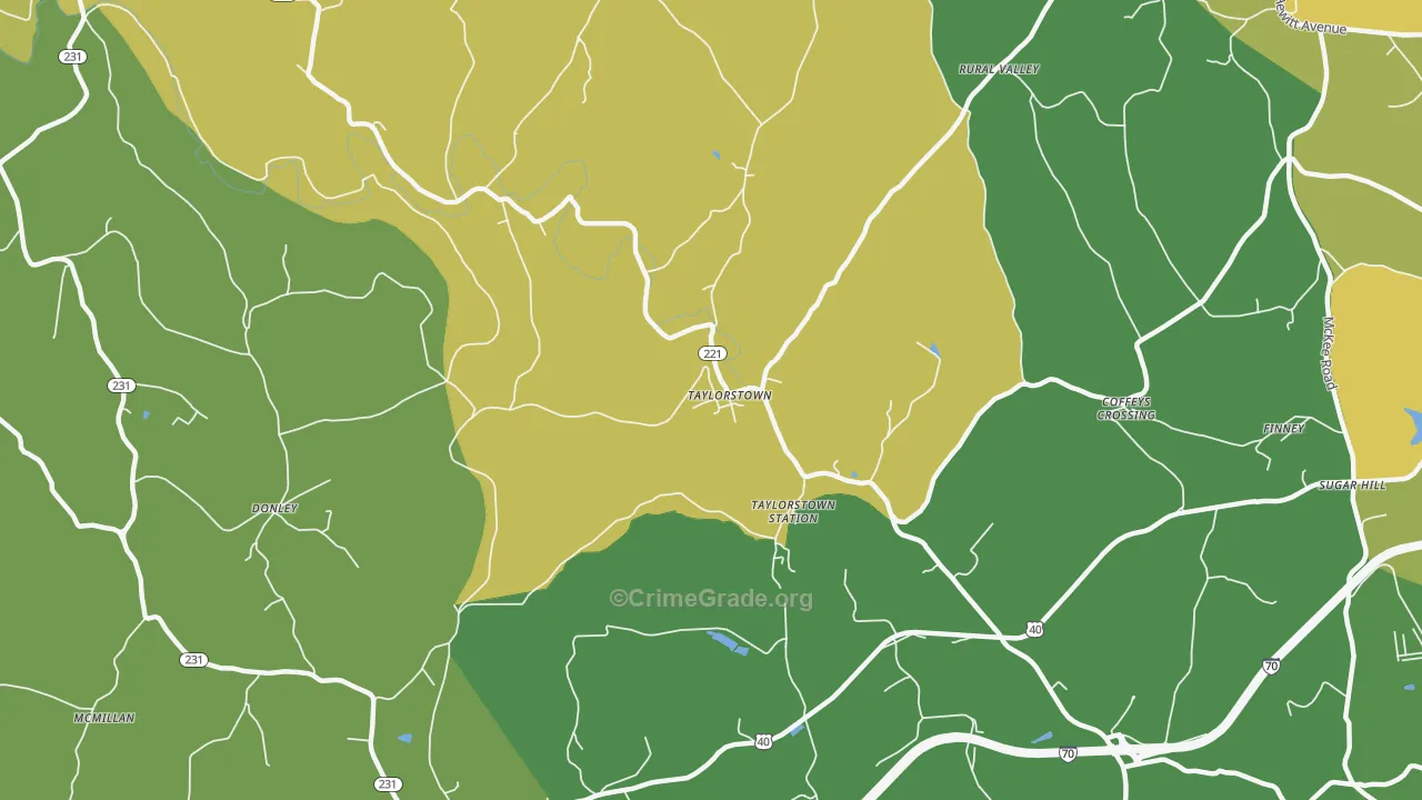 Taylorstown, PA Map of Murder Rates