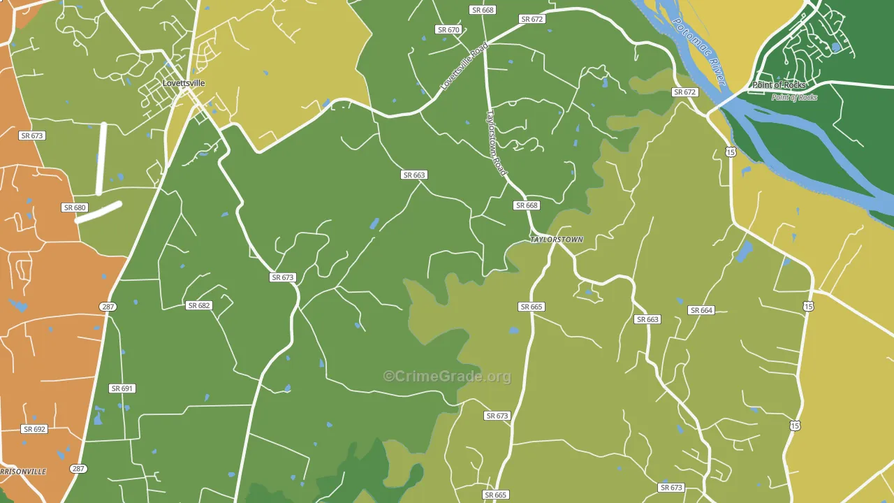 Taylorstown, VA Map of Murder Rates