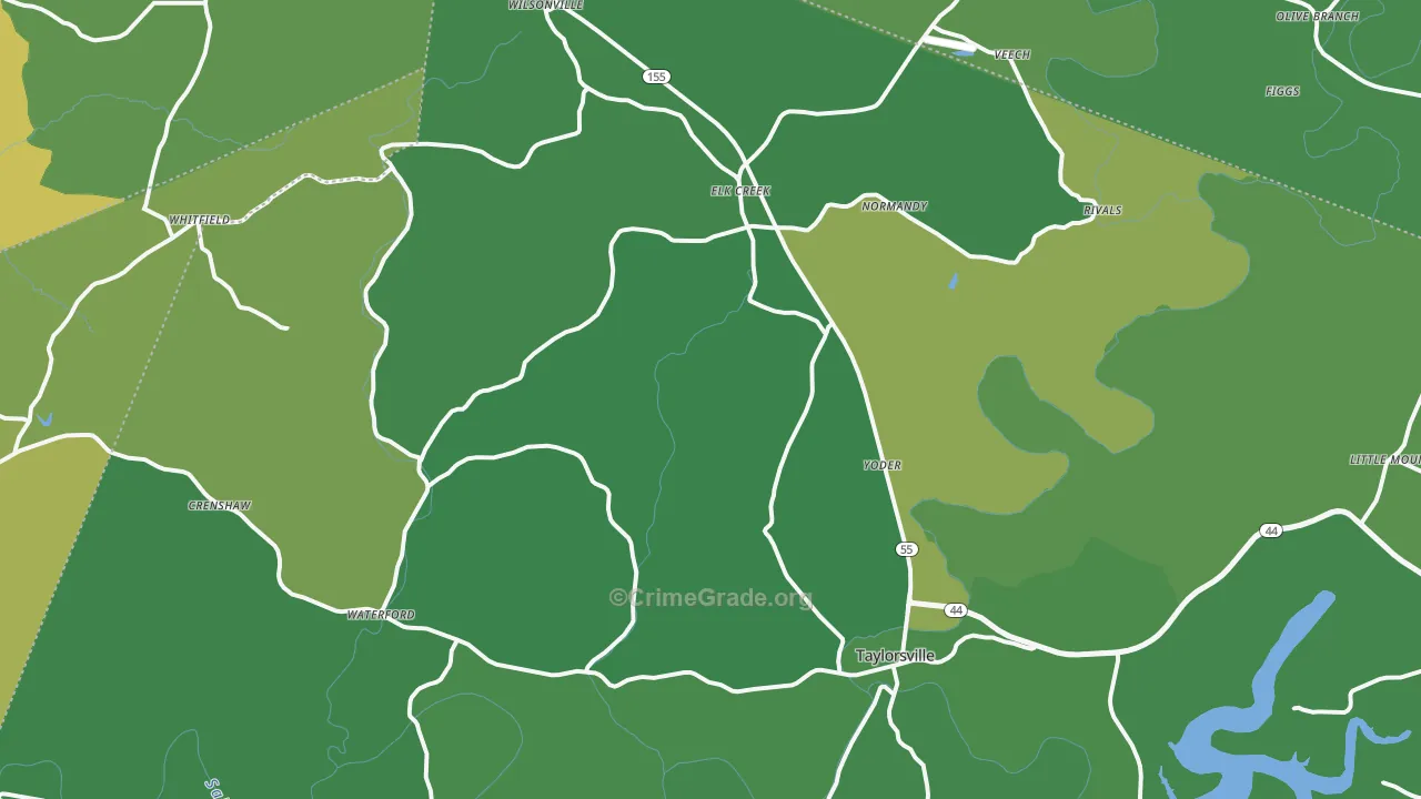 Taylorsville, KY Map of Murder Rates