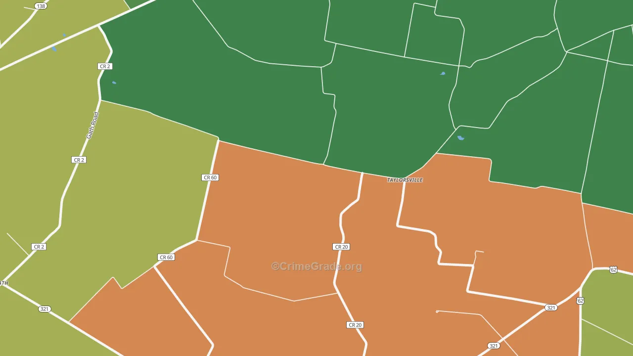Taylorsville, OH Map of Murder Rates