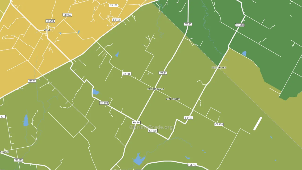 Taylorsville, TX Map of Murder Rates