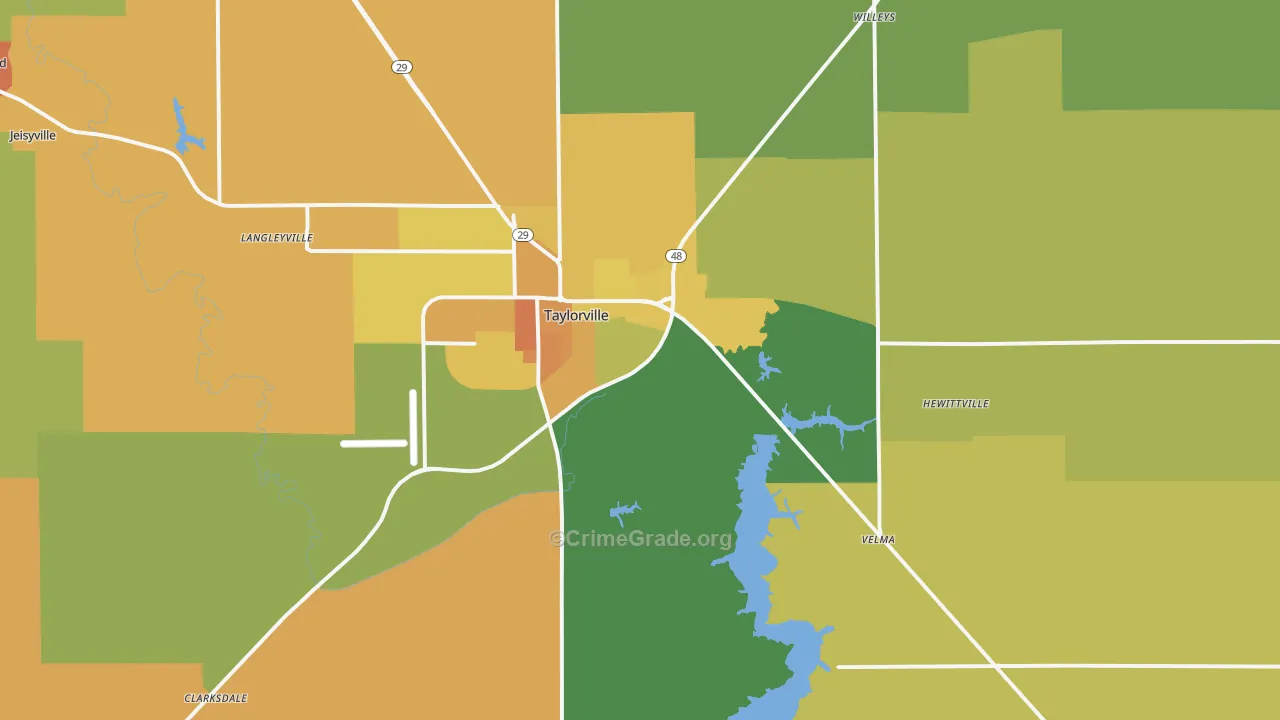 Taylorville, IL Map of Murder Rates
